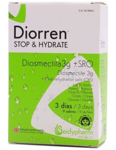 Seidypharm Diorren Stop Y Hydrate, 9 Sobres