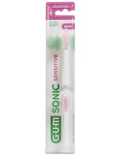 Sunstar Cepillo Gum Sonic Sensitive Recambio, 2 Unidades