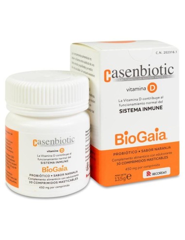 Casenbiotic Vitamina D Naranja 30Comp Masticables