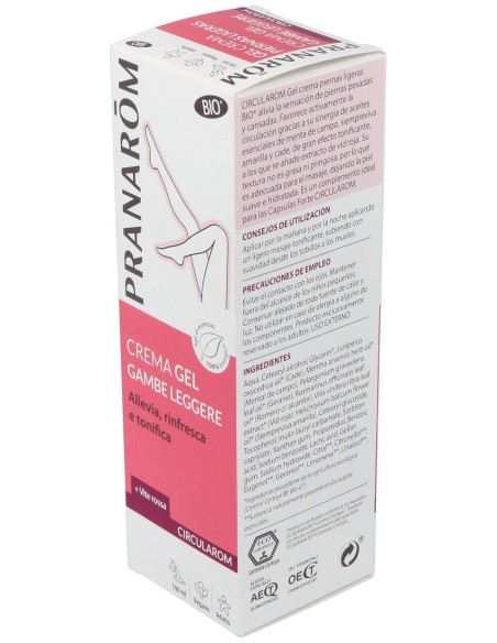 Pranarom Circularom Gel Crema Piernas Ligeras Bio, 100 Ml