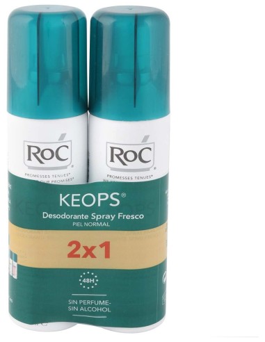 Pack Roc Keops Desodorante Spray Fresco, 2 Unidades X 100 Ml