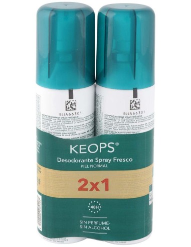Pack Roc Keops Desodorante Spray Fresco, 2 Unidades X 100 Ml