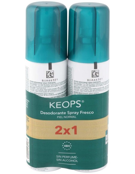 Pack Roc Keops Desodorante Spray Fresco, 2 Unidades X 100 Ml