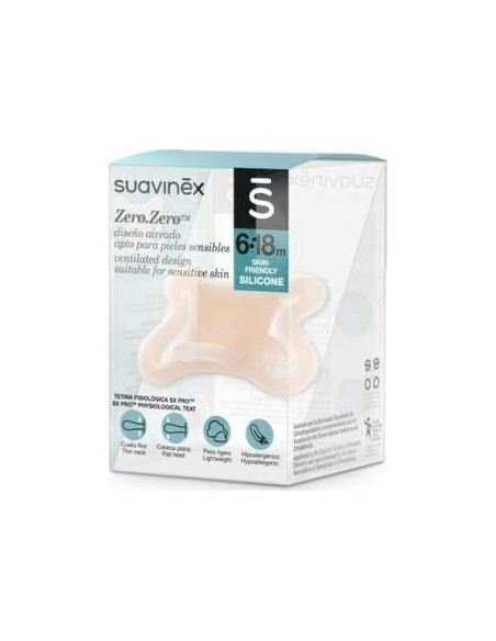 Suavinex Sx Pro Zero Zero Chupete Silicona 6-18 Meses, 1 Ud
