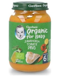 Gerber Organic Tarrito Zanahoria Y Pavo +6 Meses, 190 G