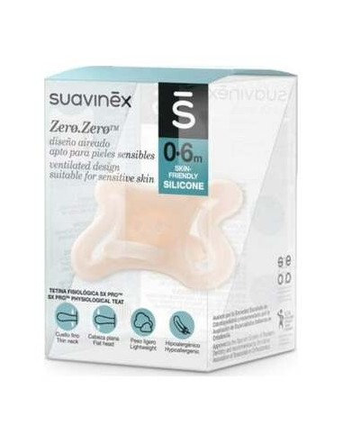 Suavinex Sx Pro Zero Zero Chupete Silicona 0-6 Meses, 1 Ud