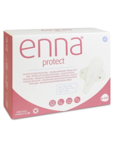 Enna Protect Salvaslip Reutilizable Eco Tanga Crudo, 3 Unidades