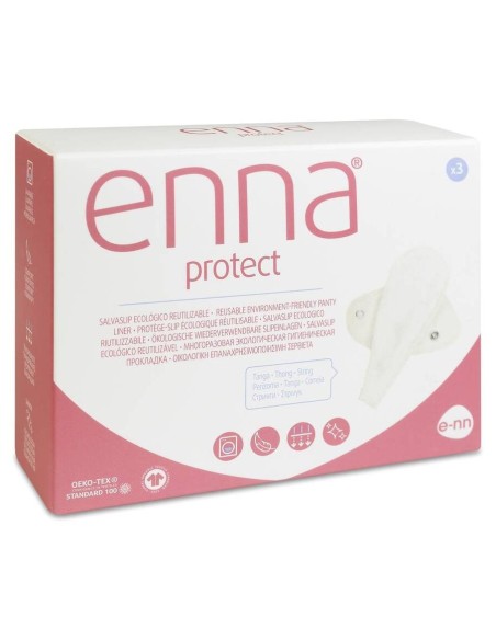 Enna Protect Salvaslip Reutilizable Eco Tanga Crudo, 3 Unidades