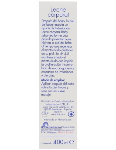 Sebamed Baby Leche Corporal Dosif 400 Ml