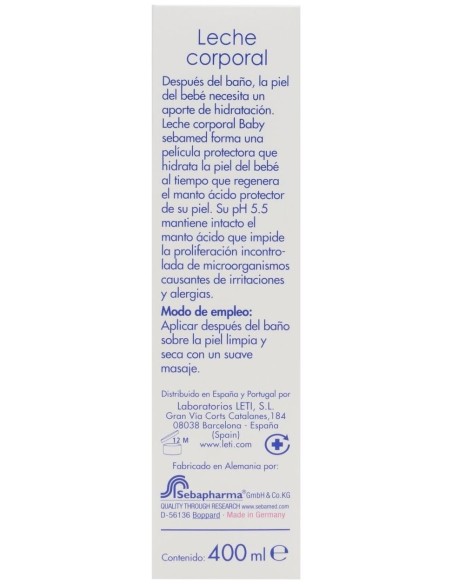 Sebamed Baby Leche Corporal Dosif 400 Ml