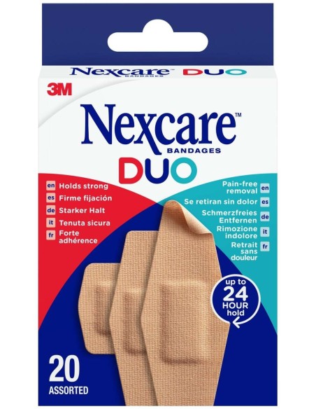 Nexcare Duo Silicona Surtido De 20 Vendajes Flexibles, 1 Unidad