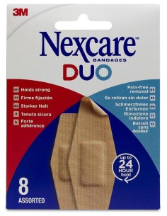 Nexcare Duo Silicona Surtido De 8 Vendajes Flexibles, 1 Unidad