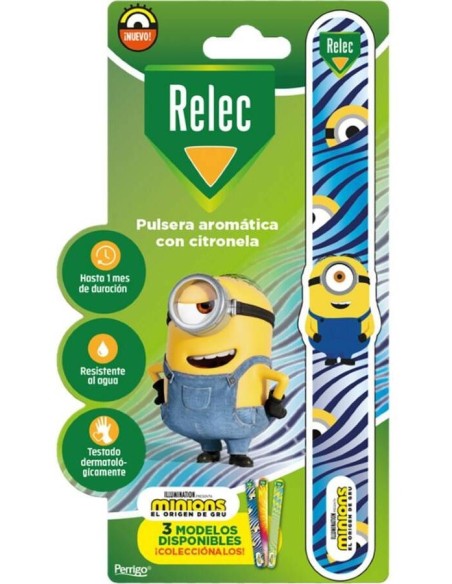 Relec Pulsera Con Citronela Minions Azul, 1 Unidad