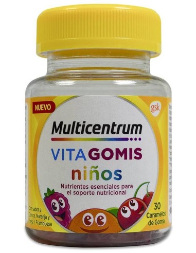 Multicentrum Vitagomis Niños Sabor Frutas, 30 Gominolas