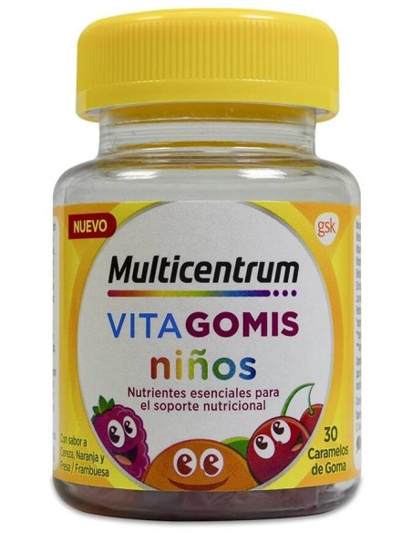 Multicentrum Vitagomis Niños Sabor Frutas, 30 Gominolas