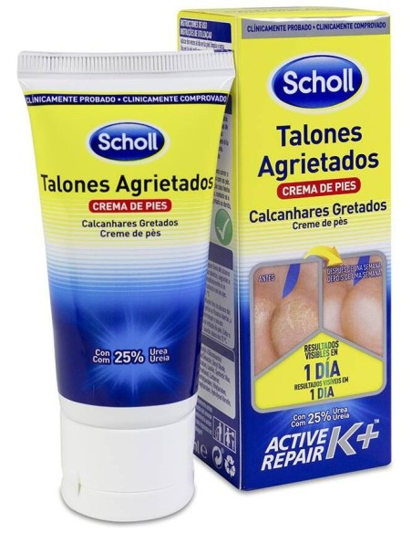 Scholl Crema Talones Agrietados Con Active Repair K+, 60 Ml