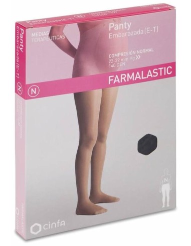Panty Farmalastic Embarazada De Compresión Normal Talla Pequeña Color Negro, 1 Ud