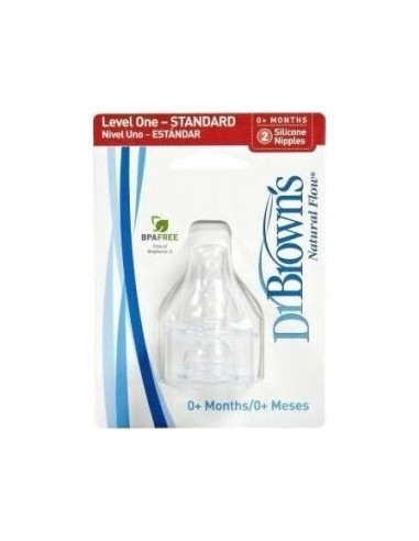 Dr. Brown´S Tetina Silicona Natural Flow Standard Recién Nacido 2Uds