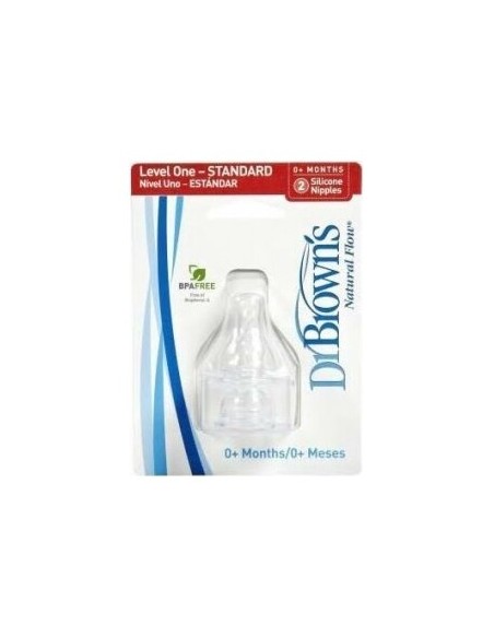 Dr. Brown´S Tetina Silicona Natural Flow Standard Recién Nacido 2Uds