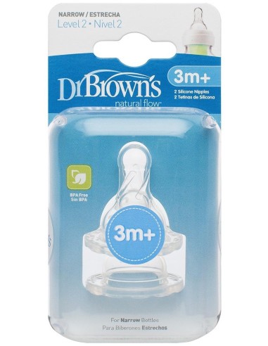 Dr. Brown'S Natural Flow Tetina Estándar Nivel 2, 2 Uds
