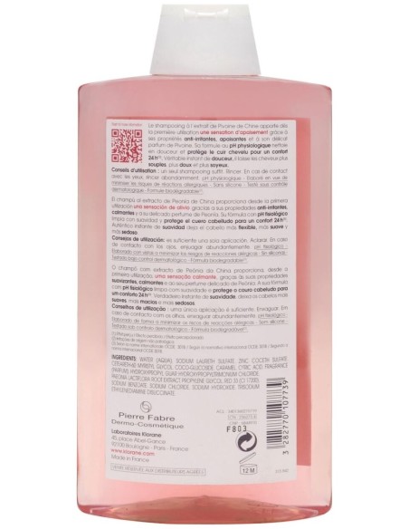 Klorane Champú Calmante Al Extracto De Peonía, 400 Ml