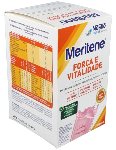 Meritene Fuerza Y Vitalidad Batidos Sabor Fresa 15 Sobres