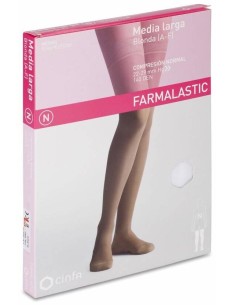 Farmalastic Media Larga De Compresión Normal Blanco Extra Grande, 1 Par