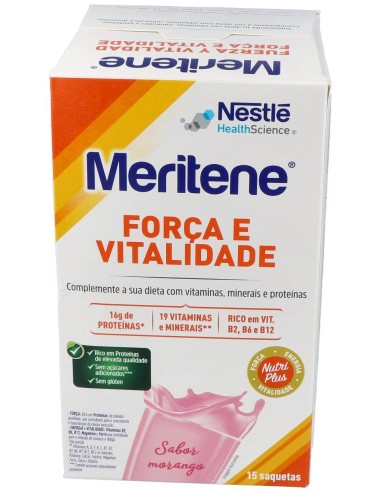 Meritene Fuerza Y Vitalidad Batidos Sabor Fresa 15 Sobres