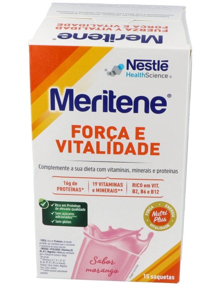 Meritene Fuerza Y Vitalidad Batidos Sabor Fresa 15 Sobres