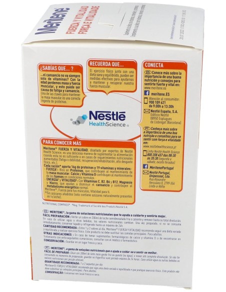 Meritene Fuerza Y Vitalidad Batidos Sabor Fresa 15 Sobres