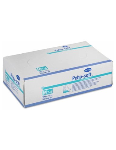 Peha-Soft Guantes Látex Desechables Sin Polvo Talla M 100Uds