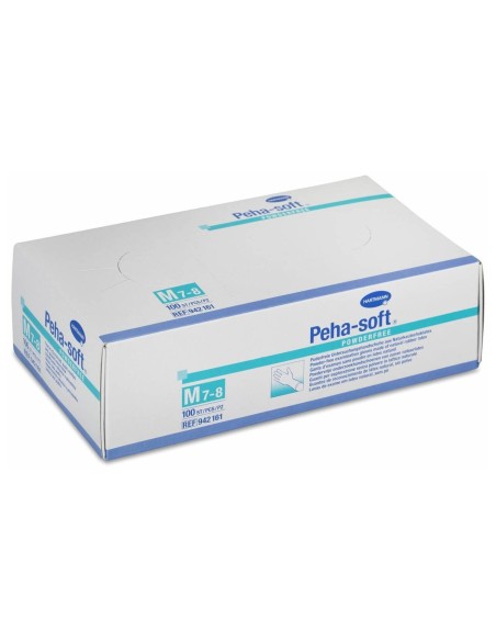 Peha-Soft Guantes Látex Desechables Sin Polvo Talla M 100Uds