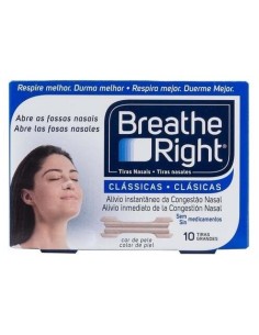 Breathe Right Tiras Nasales Transparentes Grandes 10Uds