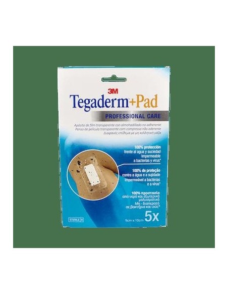 Tegaderm + Pad Apósito Transparente 9X10Cm 5Uds