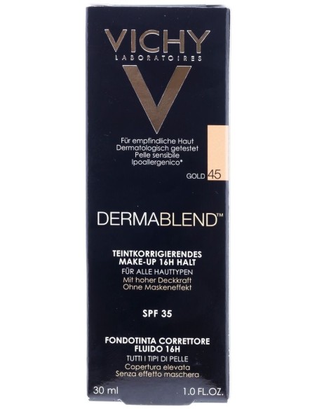 Dermablend Fondo De Maquillaje Corrector Vichy Cosmetica Correctora, 45 Gold