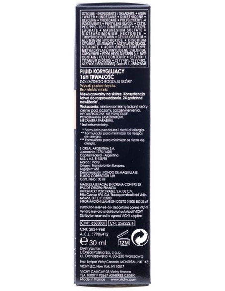 Dermablend Fondo De Maquillaje Corrector Vichy Cosmetica Correctora, 45 Gold