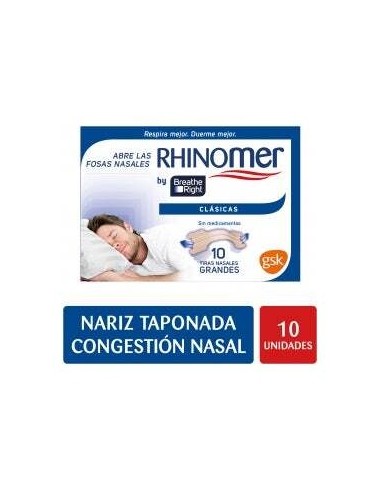 Breathe Right Tiras Nasales Transparentes Grandes 10Uds