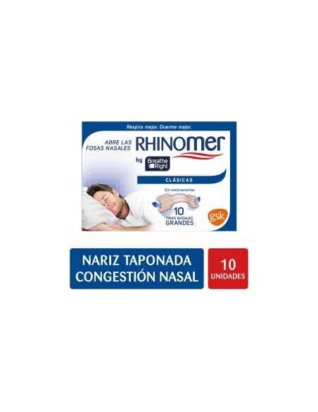 Breathe Right Tiras Nasales Transparentes Grandes 10Uds