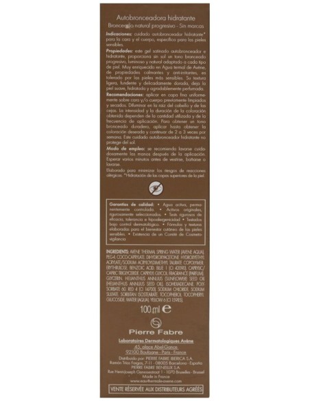 Avene Solar Leche Autobronceadora 100 Ml