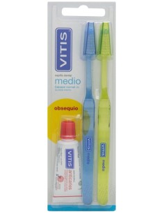 Pack Vitis Cepillo Medio + Pasta Dentífrica Regalo, 1 Ud