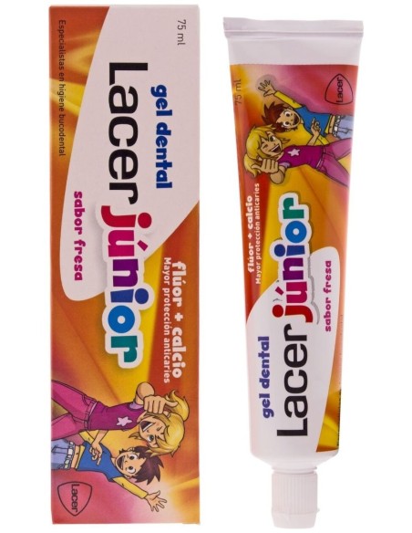 Lacer Junior Gel Dental Sabor Fresa, 75 Ml