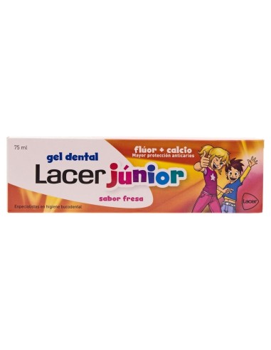 Lacer Junior Gel Dental Sabor Fresa, 75 Ml