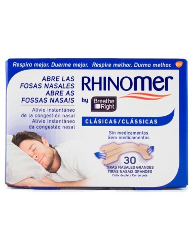 Breathe Right Tira Adhesiva Nasal Color Talla Grande, 30 Uds