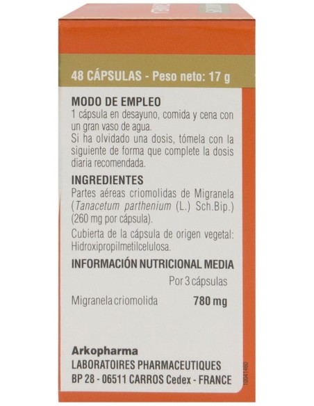 Arkopharma Arkocápsulas Migranela, 48 Cápsulas