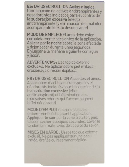 Martiderm Driosec Desodorante Roll-On Axilas O Ingles, 50 Ml