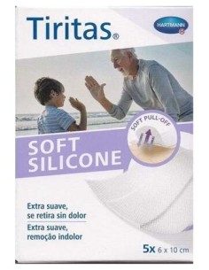 Tiritas Soft Silicone Apósito Adhesivo 6X10Cm 5Uds