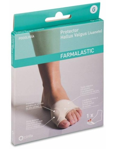 Farmalastic Protector Juanetes Hallux Valgus Gel De Silicona Grande, 1 Ud