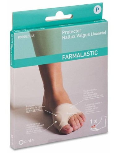 Farmalastic Protector Juanetes Hallux Valgus Gel De Silicona Pequeña, 1 Ud