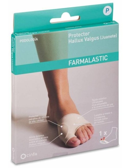 Farmalastic Protector Juanetes Hallux Valgus Gel De Silicona Pequeña, 1 Ud