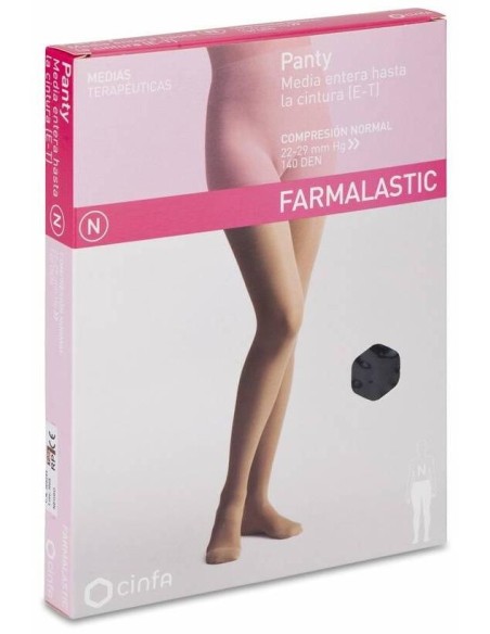 Farmalastic Panty-Media Hasta La Cintura (E-T) Compresión Normal T-Reina Plus Negro
